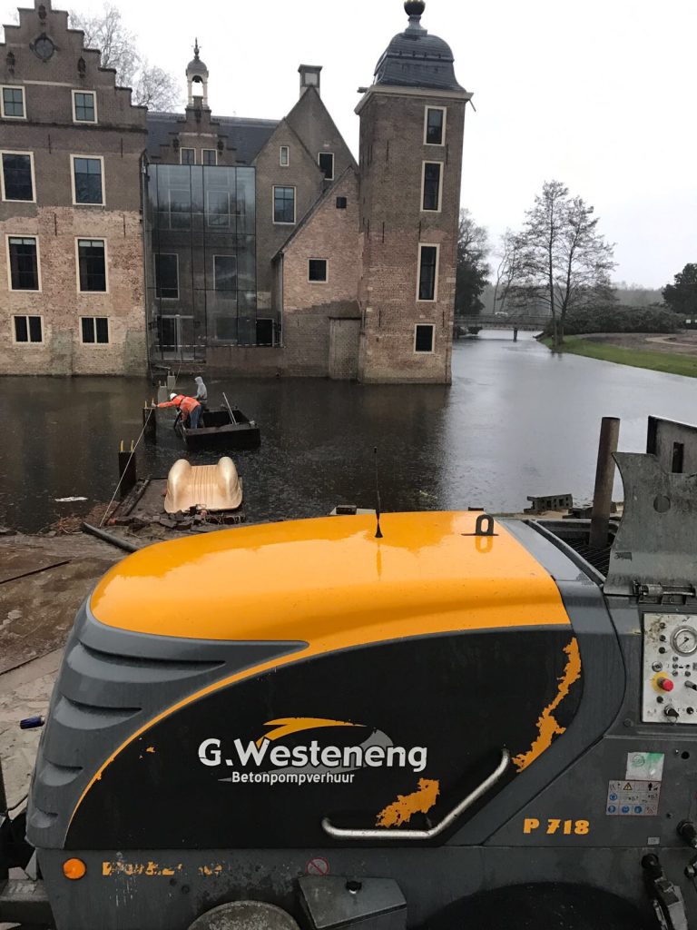 Betonpomp op locatie